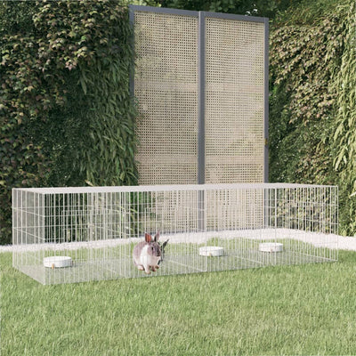 Cage de lapin vidaxl avec 4 panneaux 217x79x54 cm fer galvanisé