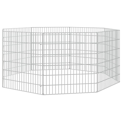 Enceinte animale vidaxl 8 panneaux 54x60 cm fer galvanisé