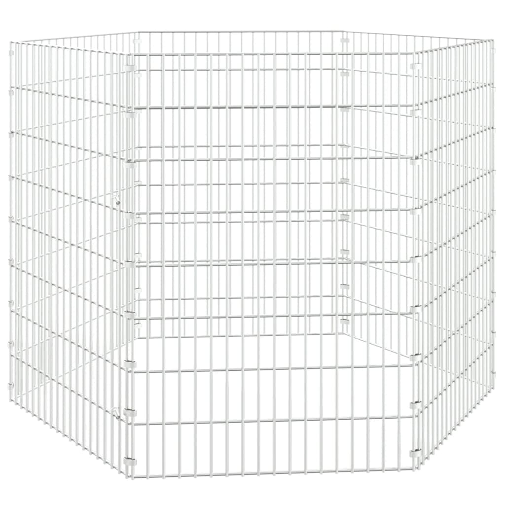 Enceinte animale vidaxl 6 panneaux 54x80 cm fer galvanisé