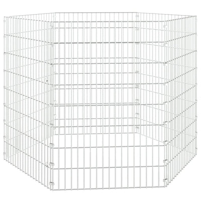 Enceinte animale vidaxl 6 panneaux 54x80 cm fer galvanisé
