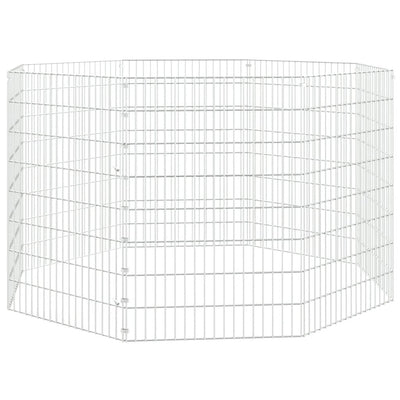 Enceinte animale vidaxl 8 panneaux 54x80 cm fer galvanisé