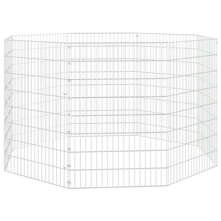 Enceinte animale vidaxl 8 panneaux 54x80 cm fer galvanisé