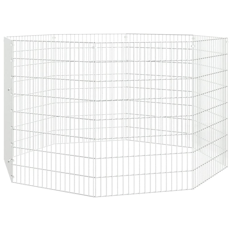 Enceinte animale vidaxl 8 panneaux 54x80 cm fer galvanisé