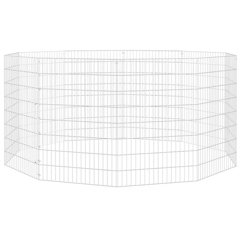 Enceinte animale vidaxl 10 panneaux 54x80 cm fer galvanisé