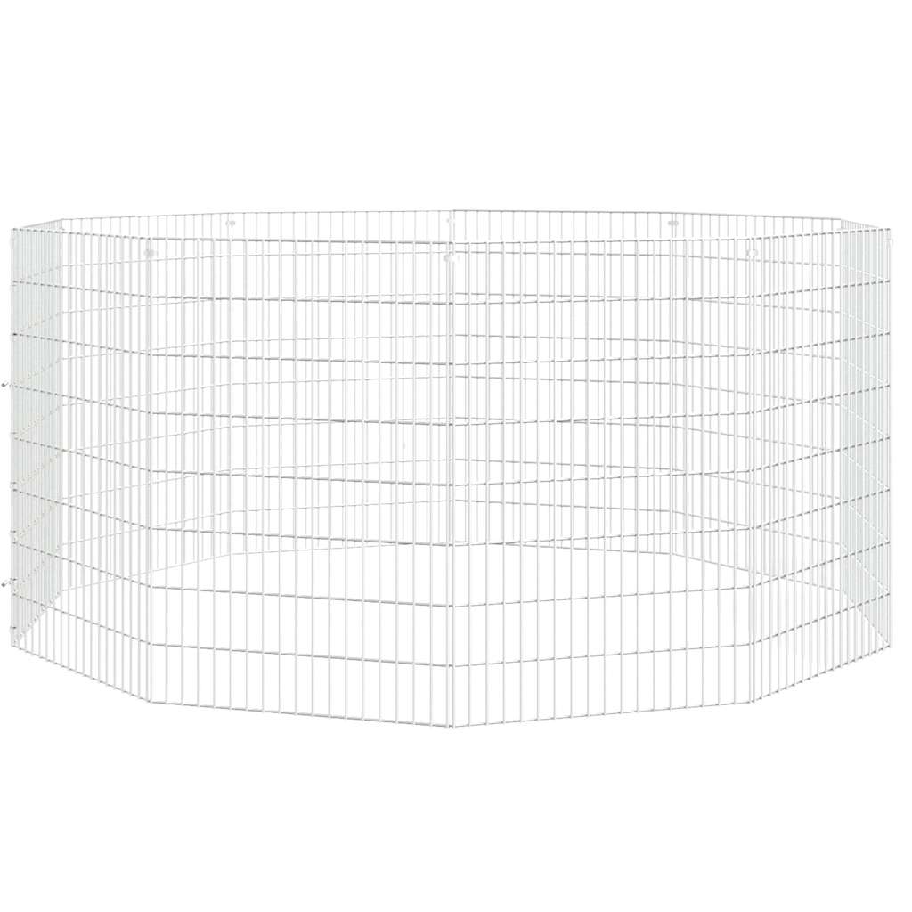 Enceinte animale vidaxl 10 panneaux 54x80 cm fer galvanisé