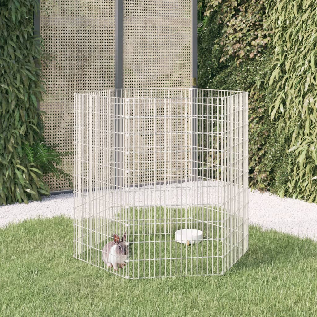 Vidaxl Animal Shelter 6 panneaux 54x100 cm fer galvanisé