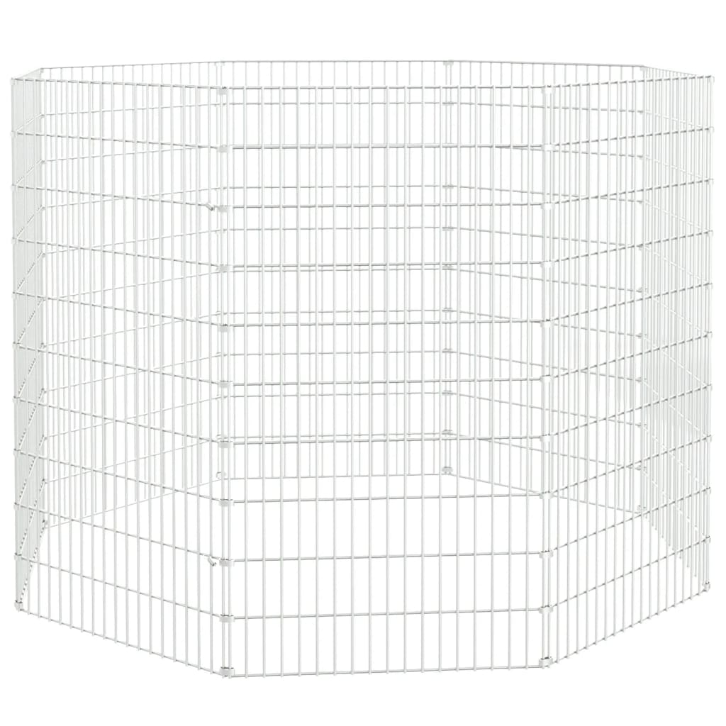 Enceinte animale vidaxl 8 panneaux 54x100 cm fer galvanisé