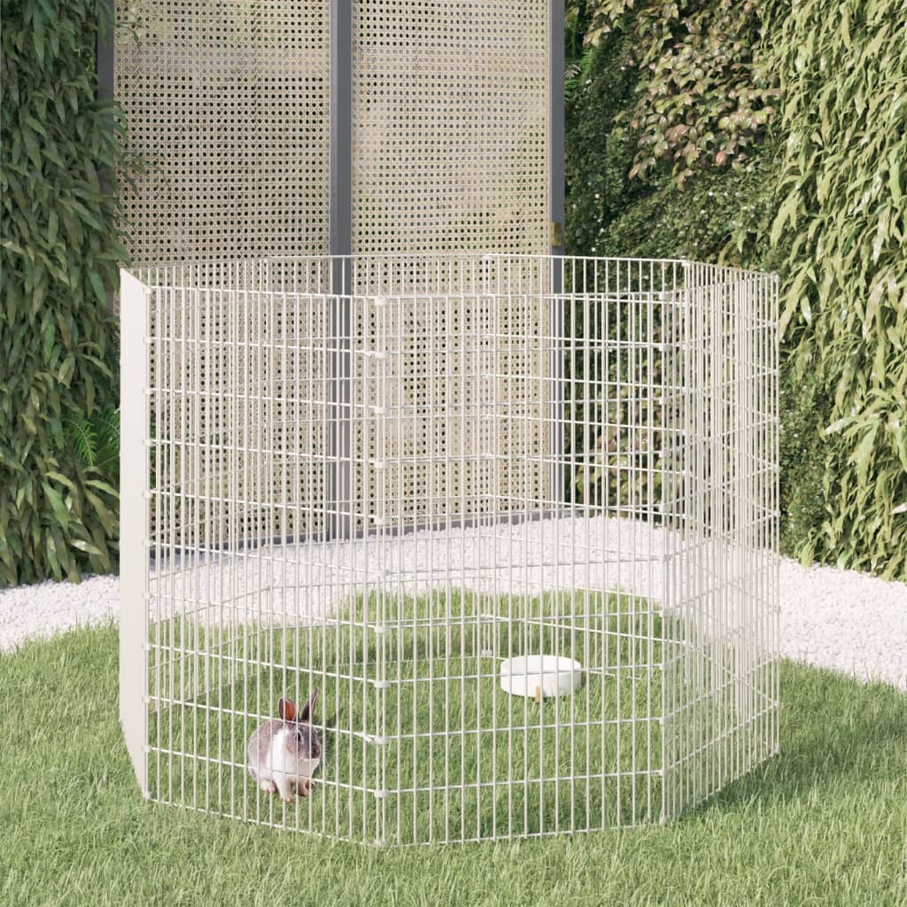 Enceinte animale vidaxl 8 panneaux 54x100 cm fer galvanisé