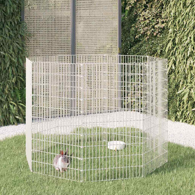 Enceinte animale vidaxl 8 panneaux 54x100 cm fer galvanisé
