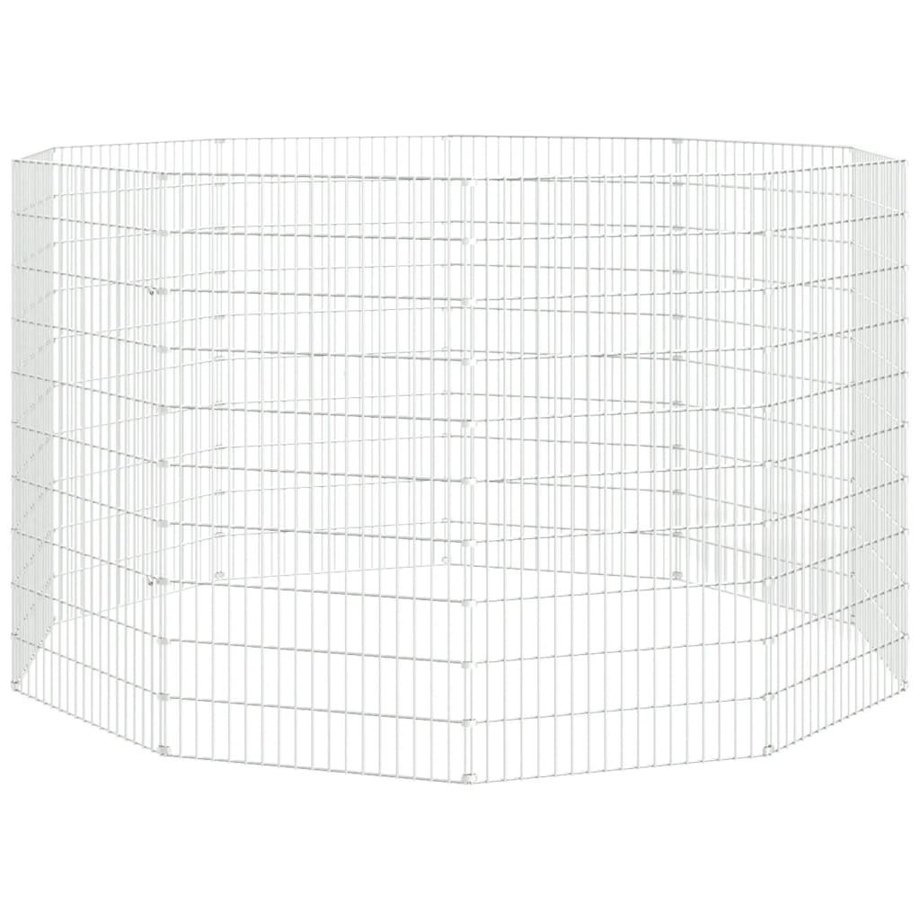 Enceinte animale vidaxl 10 panneaux 54x100 cm fer galvanisé