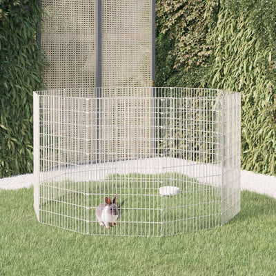 Enceinte animale vidaxl 10 panneaux 54x100 cm fer galvanisé