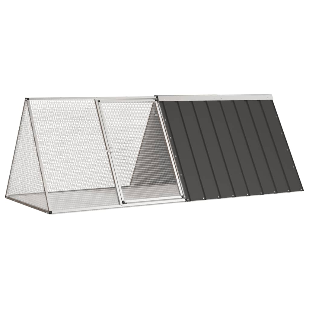 Vidaxl Rabbit Hutch 2015x80.5x71 cm Anthracite en acier galvanisé