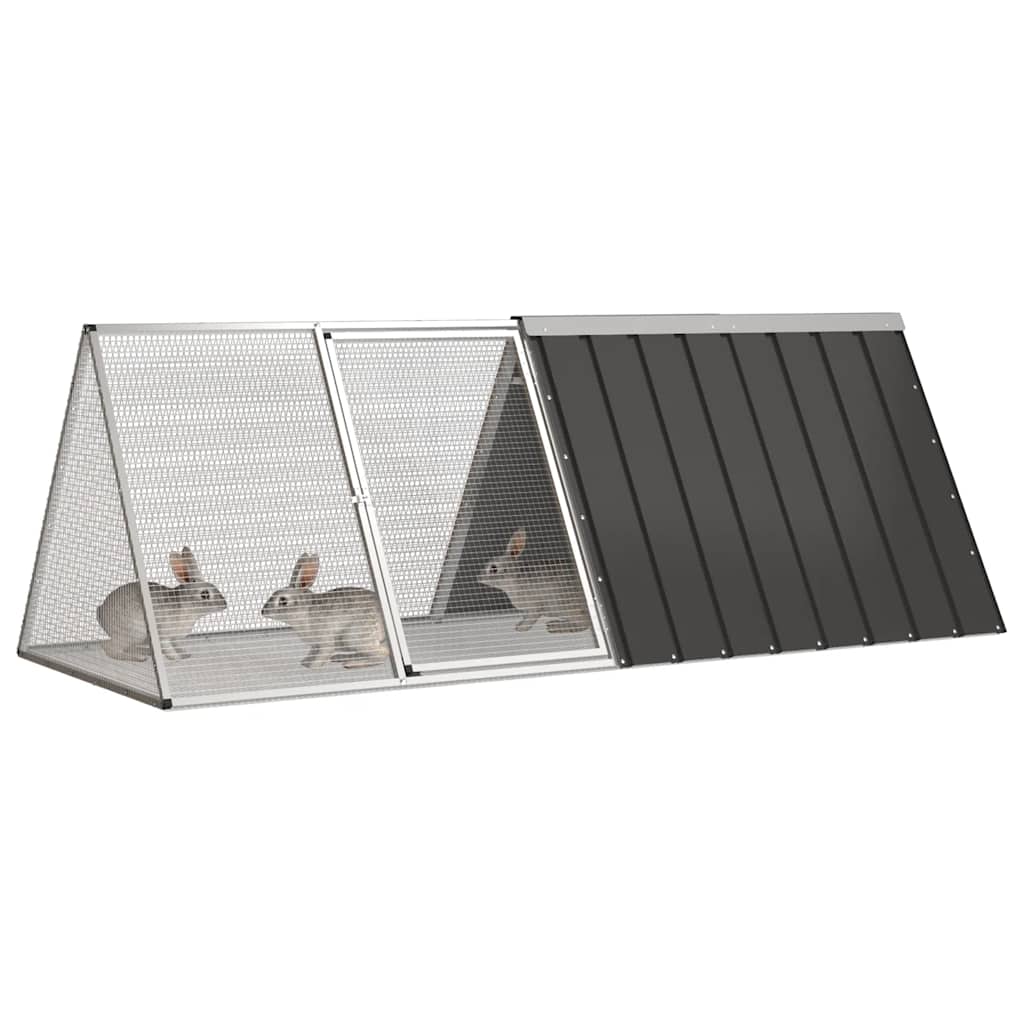 Vidaxl Rabbit Hutch 2015x80.5x71 cm Anthracite en acier galvanisé