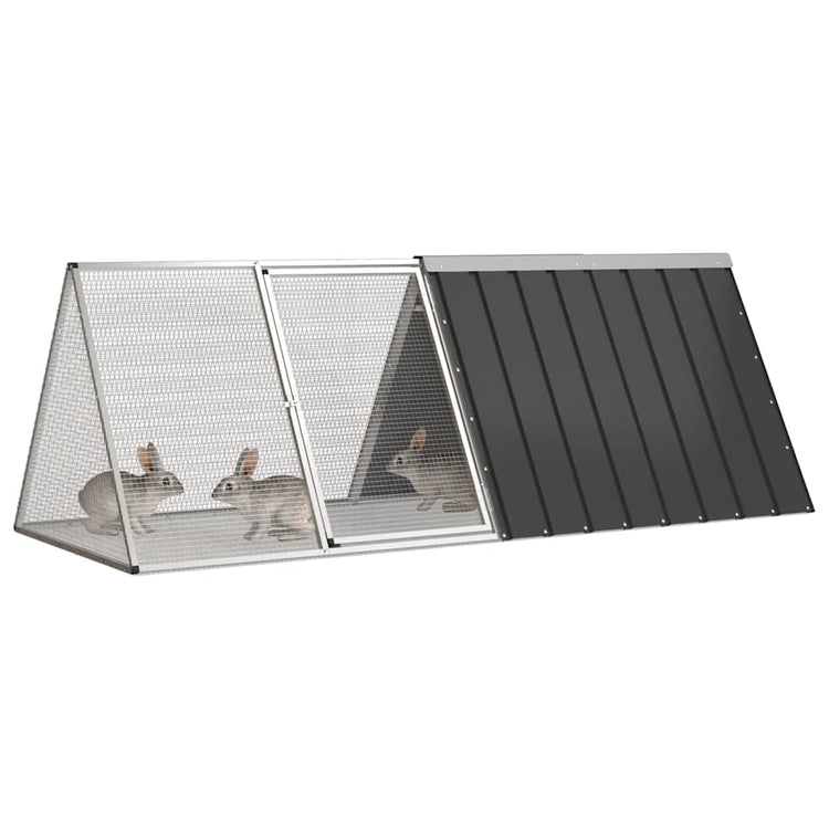 Vidaxl Rabbit Hutch 2015x80.5x71 cm Anthracite en acier galvanisé