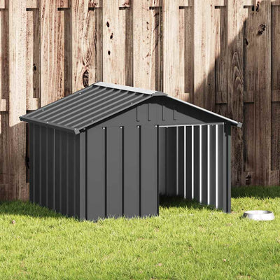 Vidaxl Dog Loft 116.5x103x81.5 cm Couleur d'anthracite en acier galvanisé