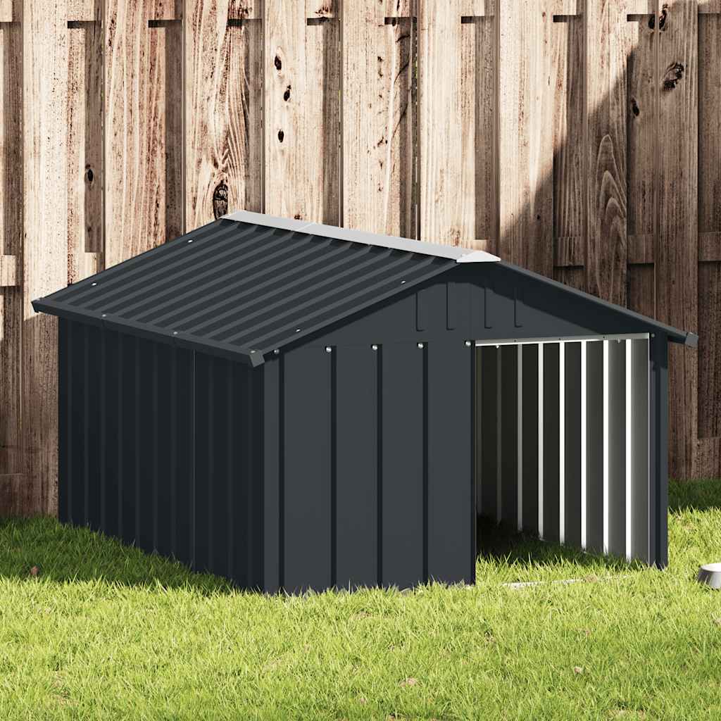 Vidaxl Dog Loft 116.5x153X81.5 cm Couleur d'anthracite en acier galvanisé