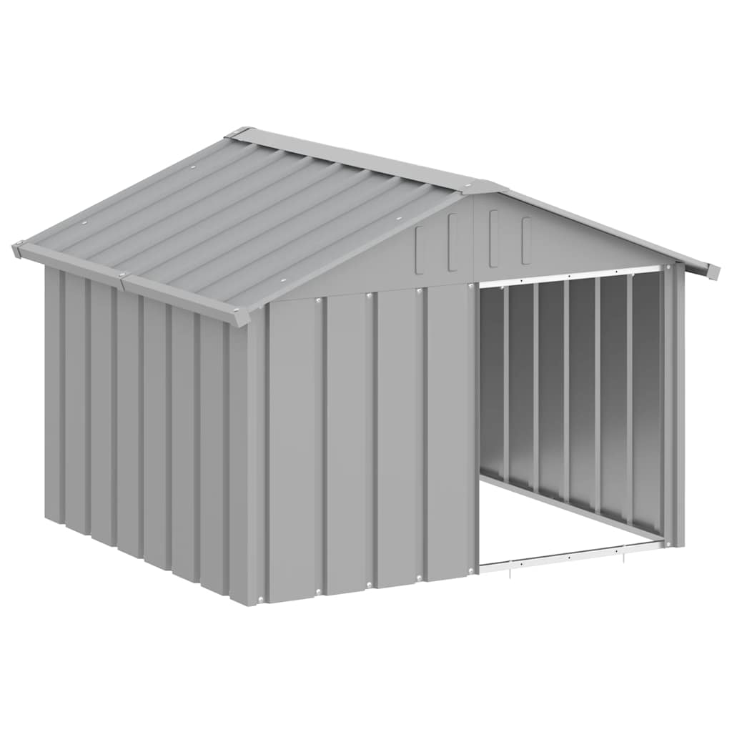 Vidaxl Dog Loft 116.5x103x81.5 cm Gray en acier galvanisé