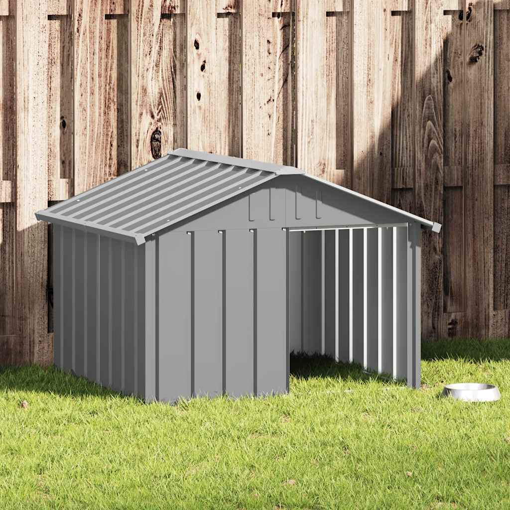 Vidaxl Dog Loft 116.5x103x81.5 cm Gray en acier galvanisé