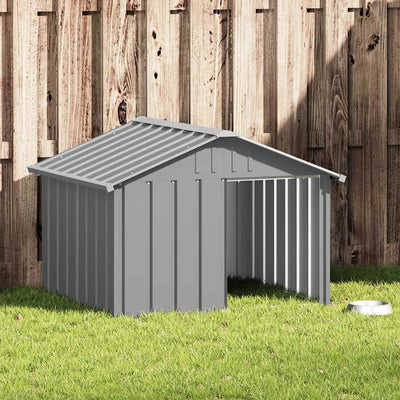 Vidaxl Dog Loft 116.5x103x81.5 cm Gray en acier galvanisé
