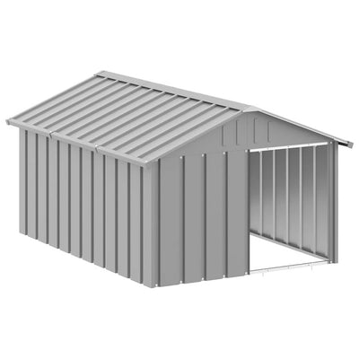 Vidaxl Dog Loft 116.5x153X81.5 cm Gray en acier galvanisé