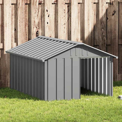 Vidaxl Dog Loft 116.5x153X81.5 cm Gray en acier galvanisé