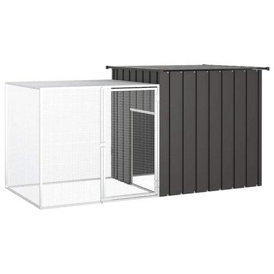 Vidaxl Poulet Coop 200x91x100 cm anthracite en acier galvanisé -colore