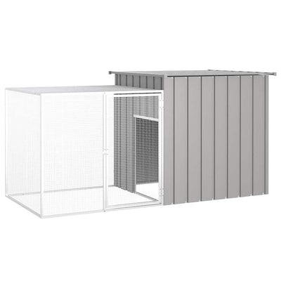 Vidaxl Chicken Coop 200x91x100 cm Gray en acier galvanisé