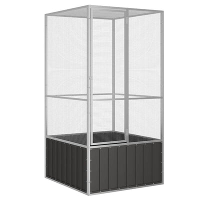 Vidaxl Bird Cage 111x107x211.5 cm Couleur d'anthracite en acier galvanisé