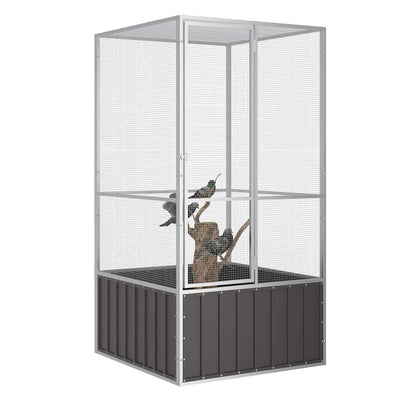 Vidaxl Bird Cage 111x107x211.5 cm Couleur d'anthracite en acier galvanisé