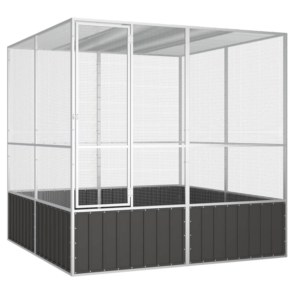 Vidaxl Bird Cage 213.5x217.5x211.5 cm anthracite en acier galvanisé