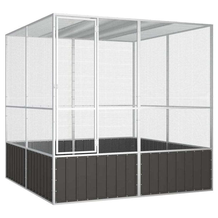 Vidaxl Bird Cage 213.5x217.5x211.5 cm anthracite en acier galvanisé
