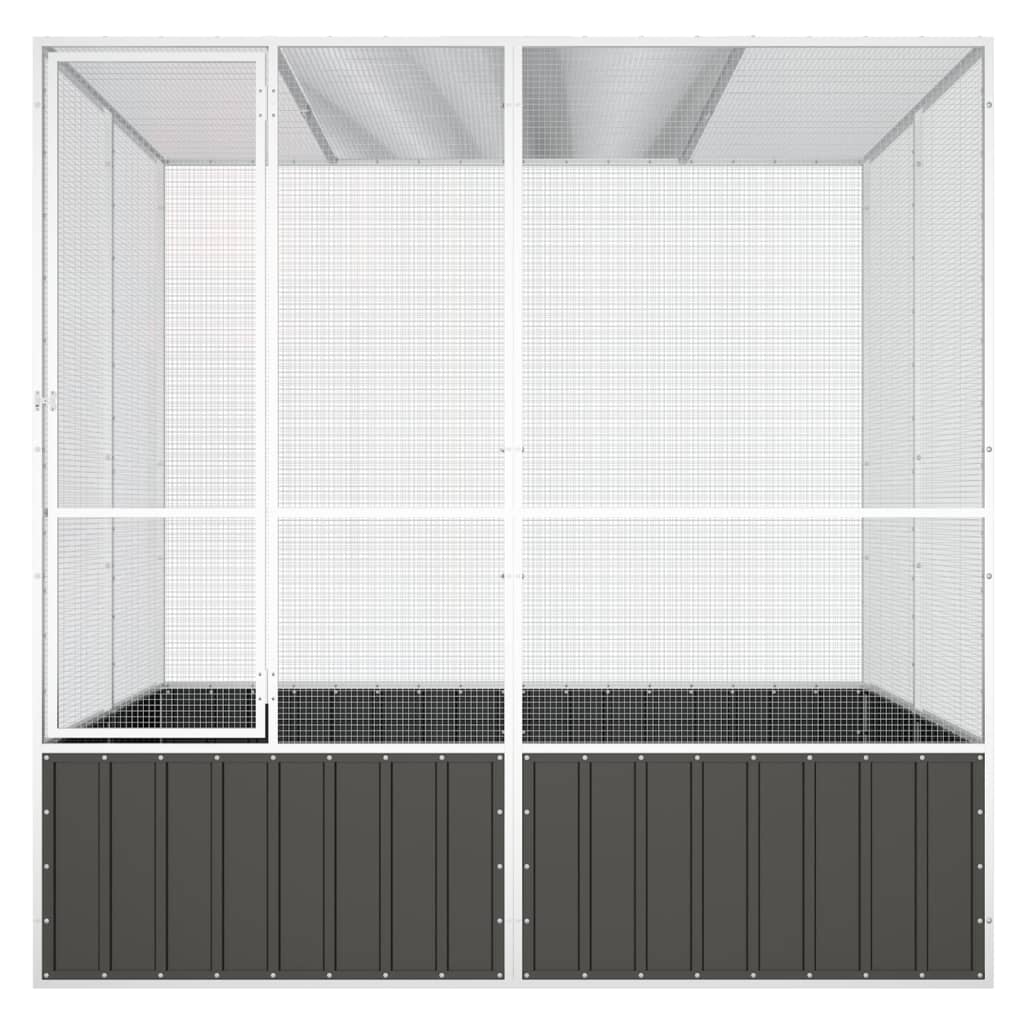 Vidaxl Bird Cage 213.5x217.5x211.5 cm anthracite en acier galvanisé