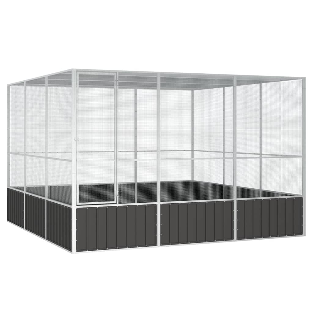 Vidaxl Bird Cage 302.5x324.5x211,5 cm Anthracite en acier galvanisé