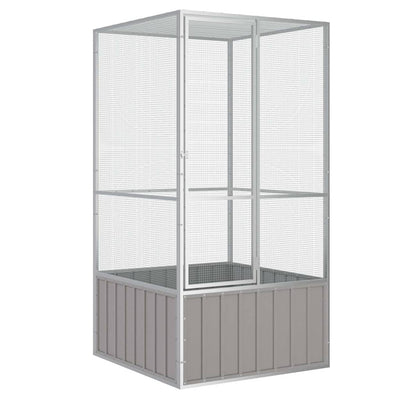 Vidaxl Bird Cage 111x107x211,5 cm Gray en acier galvanisé