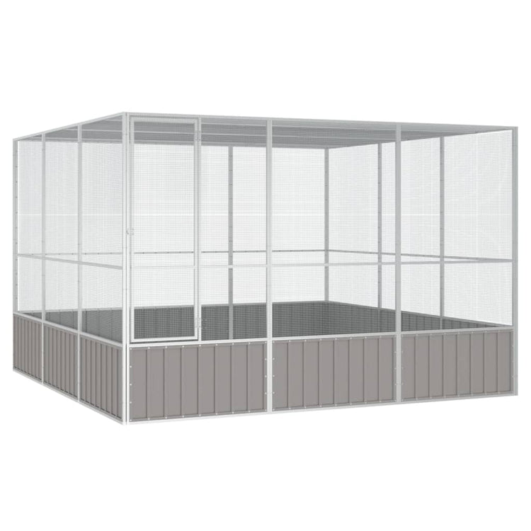 Vidaxl Bird Cage 302.5x324.5x211,5 cm Gray en acier galvanisé