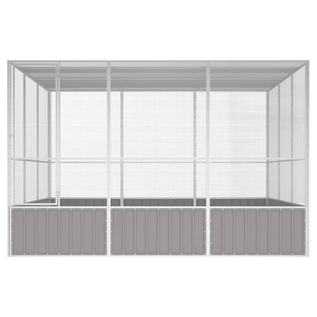 Vidaxl Bird Cage 302.5x324.5x211,5 cm Gray en acier galvanisé