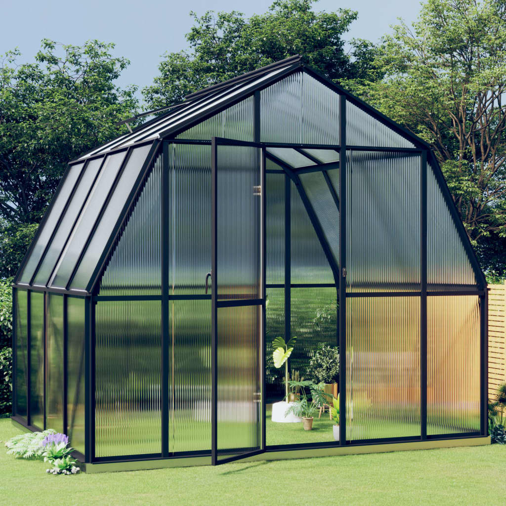Vidaxl Greenhouse avec cadre de base 6,43 m² Aluminium anthracite -colored