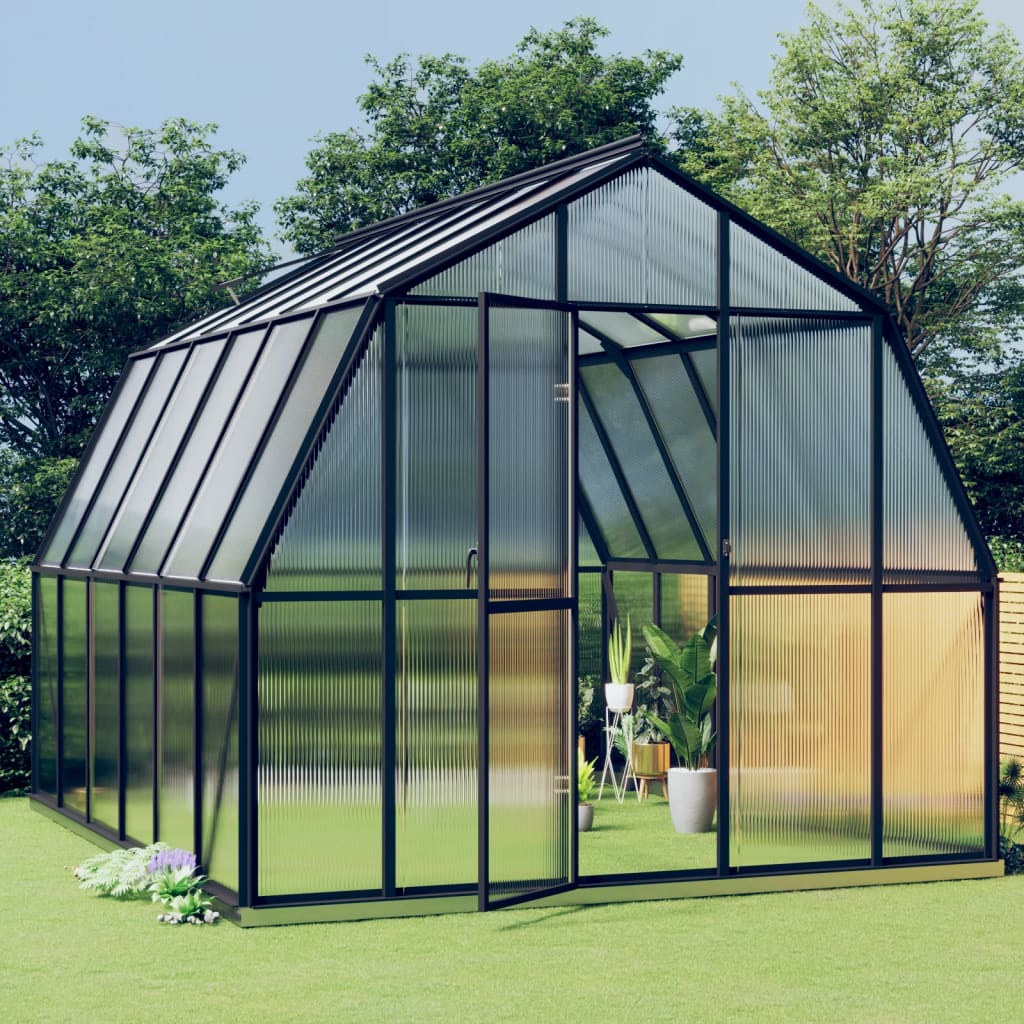 Vidaxl Greenhouse avec cadre de base 9,53 m² Aluminium anthracite -colored