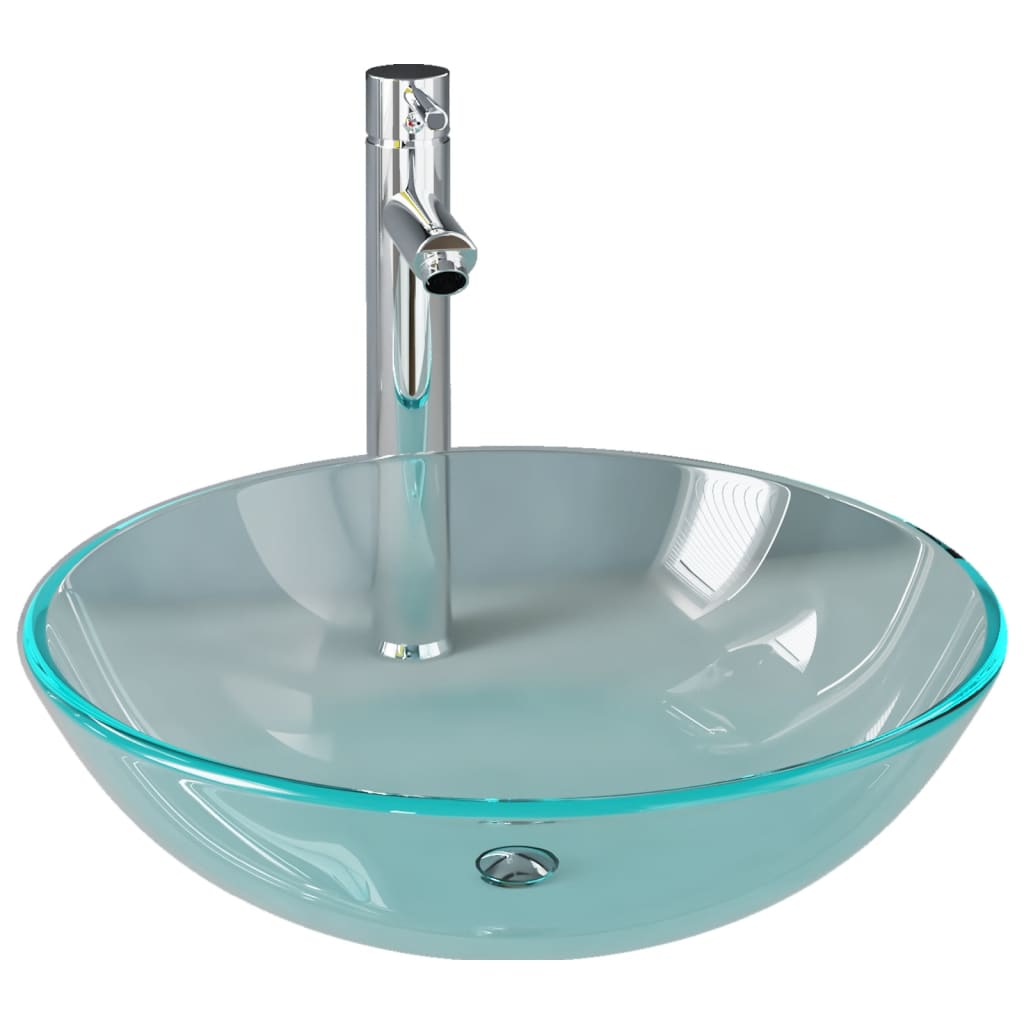 Vidaxl Washingin avec grue et verre de vidange pop-up transparent