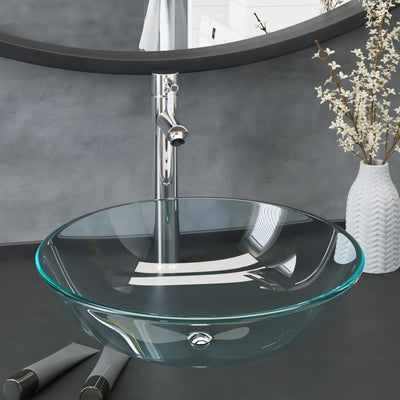 Vidaxl Washingin avec grue et verre de vidange pop-up transparent