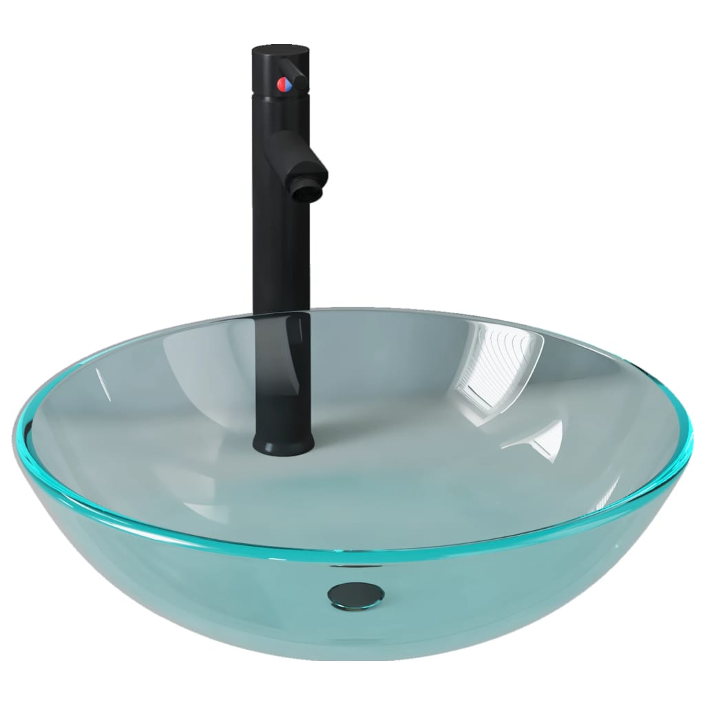 Vidaxl Washingin avec grue et verre de vidange pop-up transparent