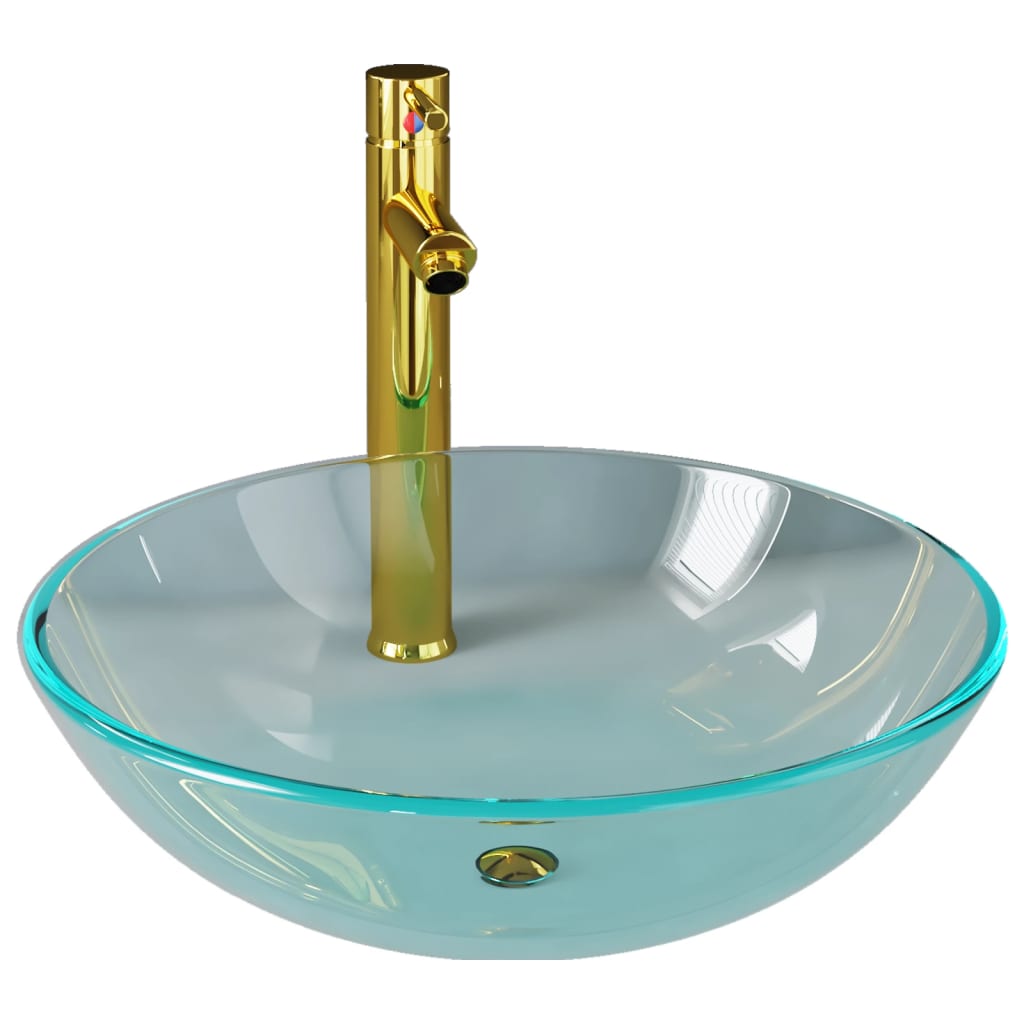 Vidaxl Washingin avec grue et verre de vidange pop-up transparent