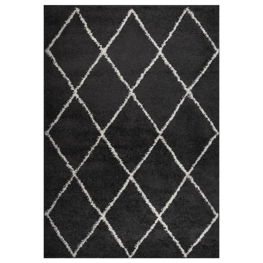Tapis vidaxl tas haut hirsute 160x230 cm Color anthracite crèmen