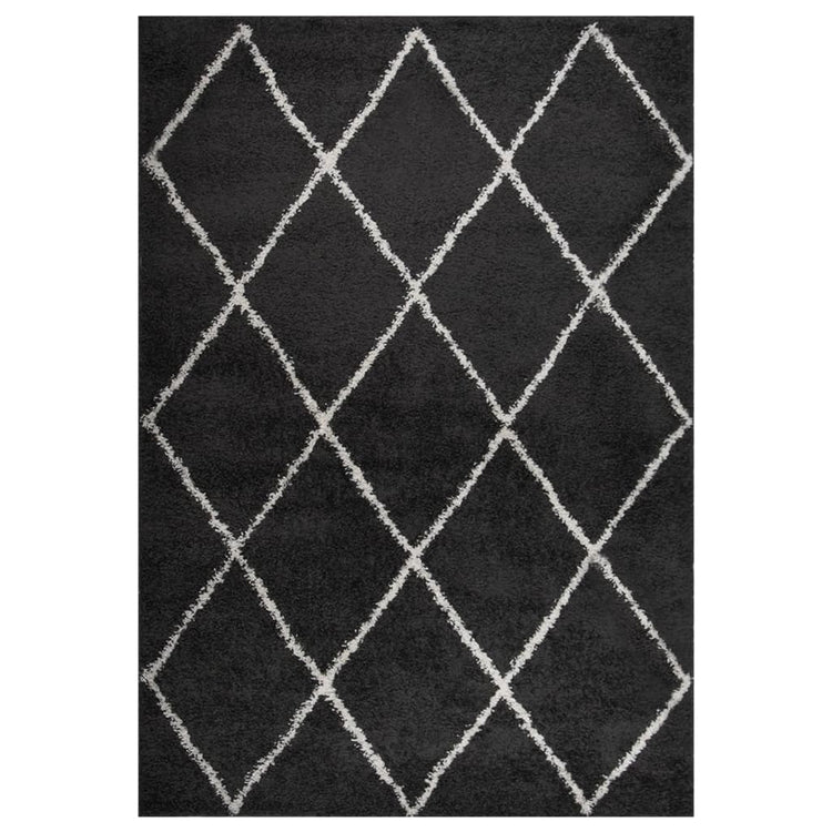 Tapis vidaxl tas haut hirsute 160x230 cm Color anthracite crèmen