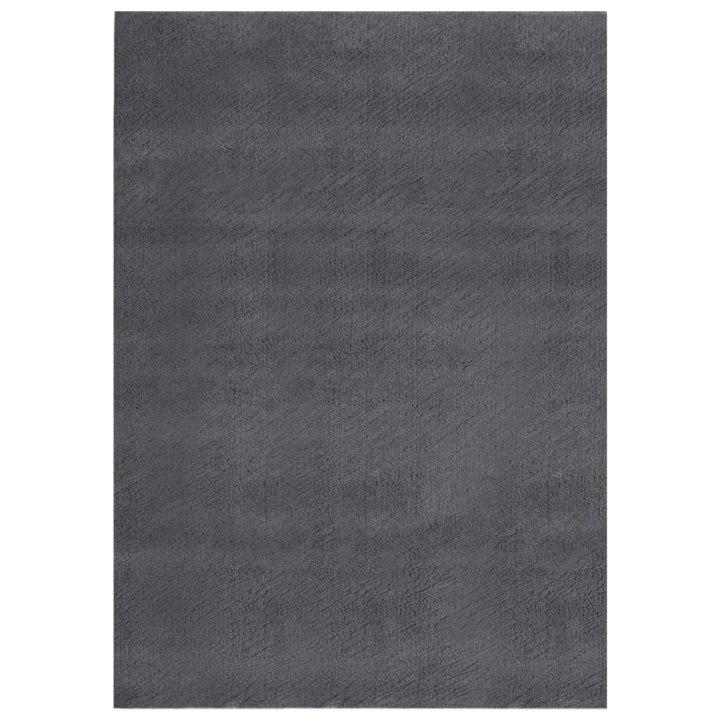 Tapis vidaxl lavable à pôle court antidérapant 160x230 cm anthracite
