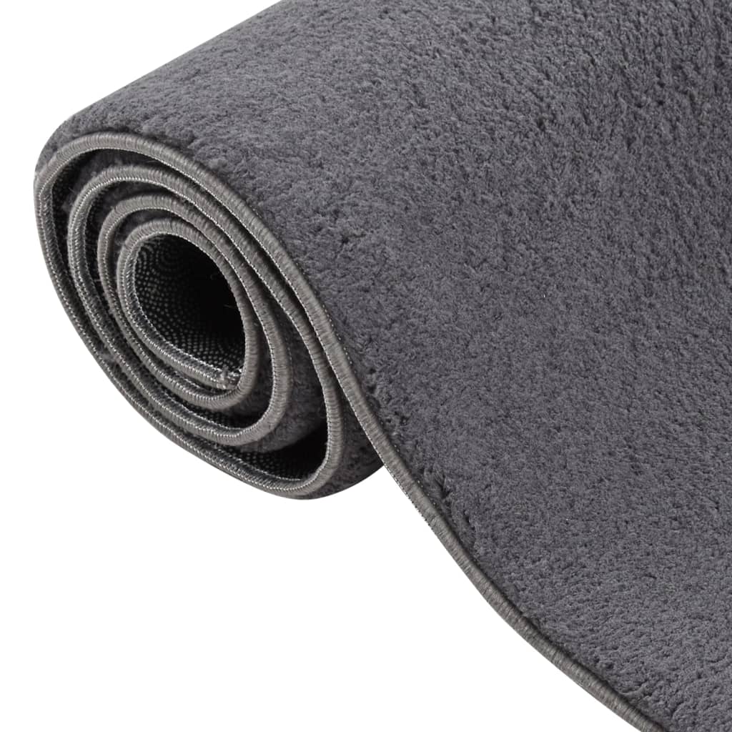 Tapis vidaxl lavable à pôle court antidérapant 160x230 cm anthracite