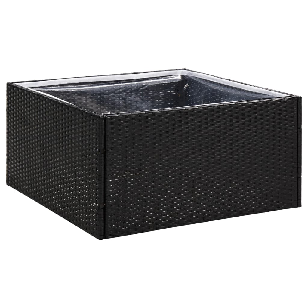 Boîte de planification Vidaxl 80x80x40 cm Poly Rattan Black