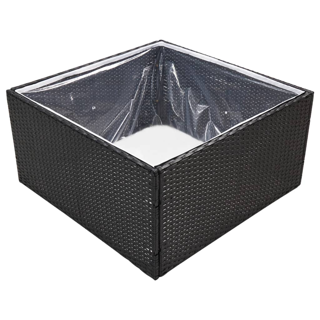 Boîte de planification Vidaxl 80x80x40 cm Poly Rattan Black