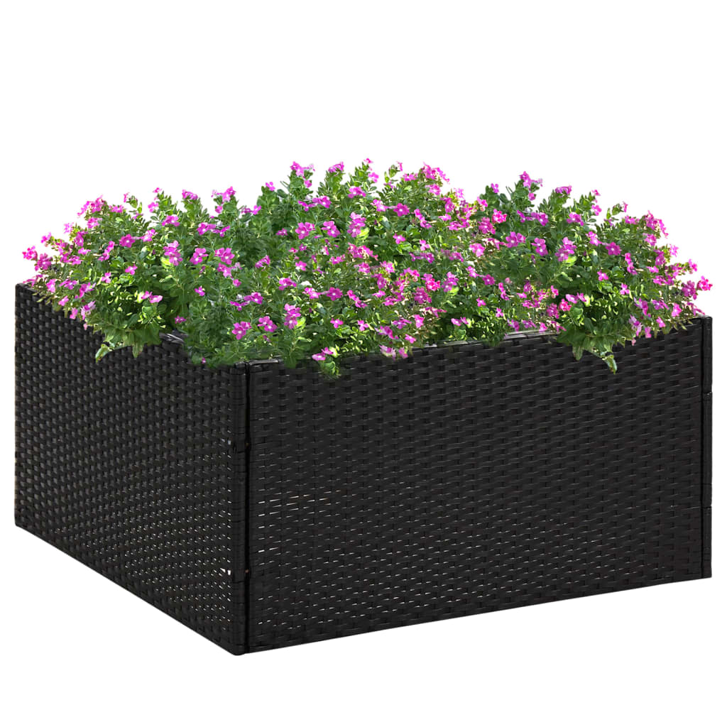 Boîte de planification Vidaxl 80x80x40 cm Poly Rattan Black