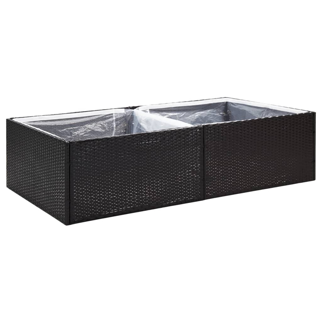 Boîte de planification Vidaxl 157x80x40 cm Poly Rattan Black